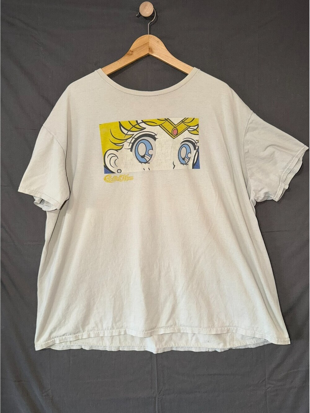 Sailor Moon Graphic T Shirt 2XL White Anime Eyes Manga Short Sleeve Casual